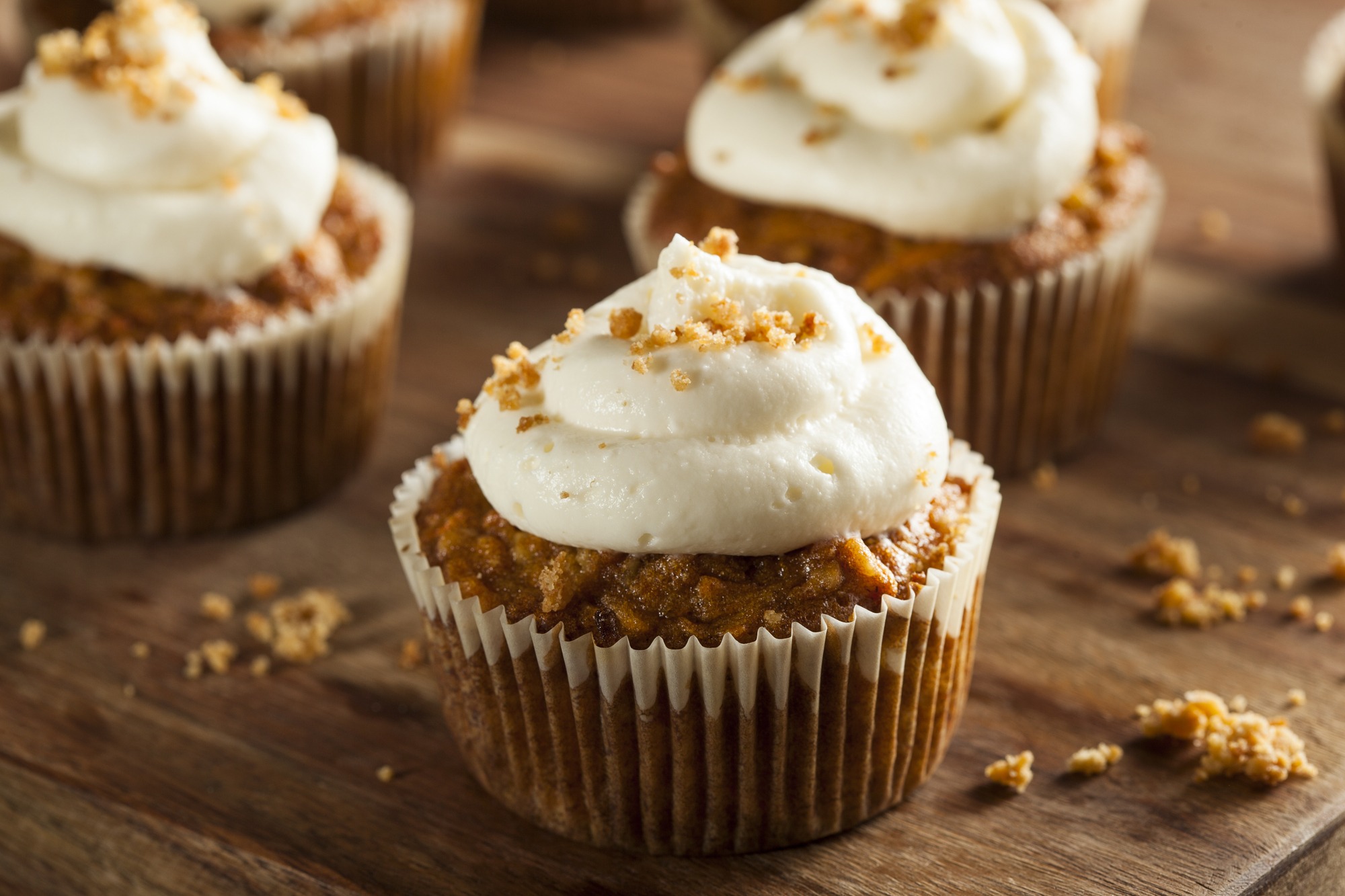 Homemade Carrot Cupcakes with Cream Cheese Frosting for Easter