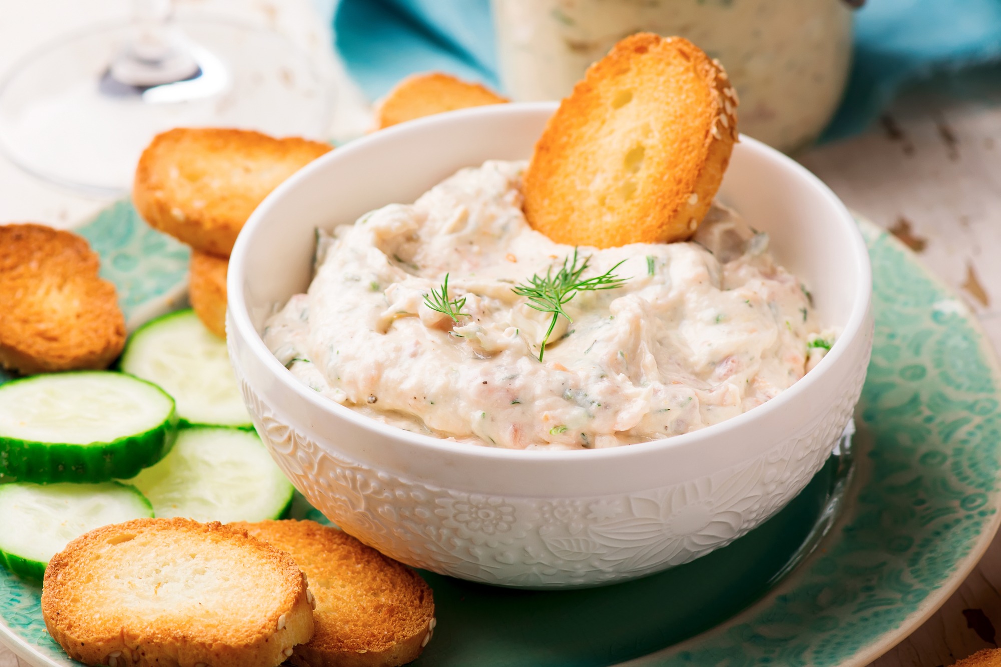 Smoked Salmon Dip.selective focus